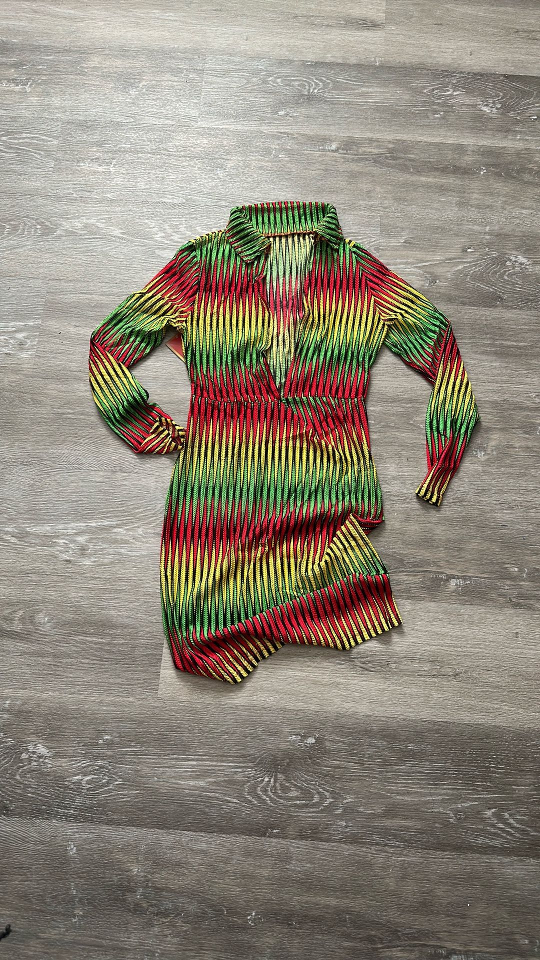 Rasta Vibe Pleated Wrap Dress