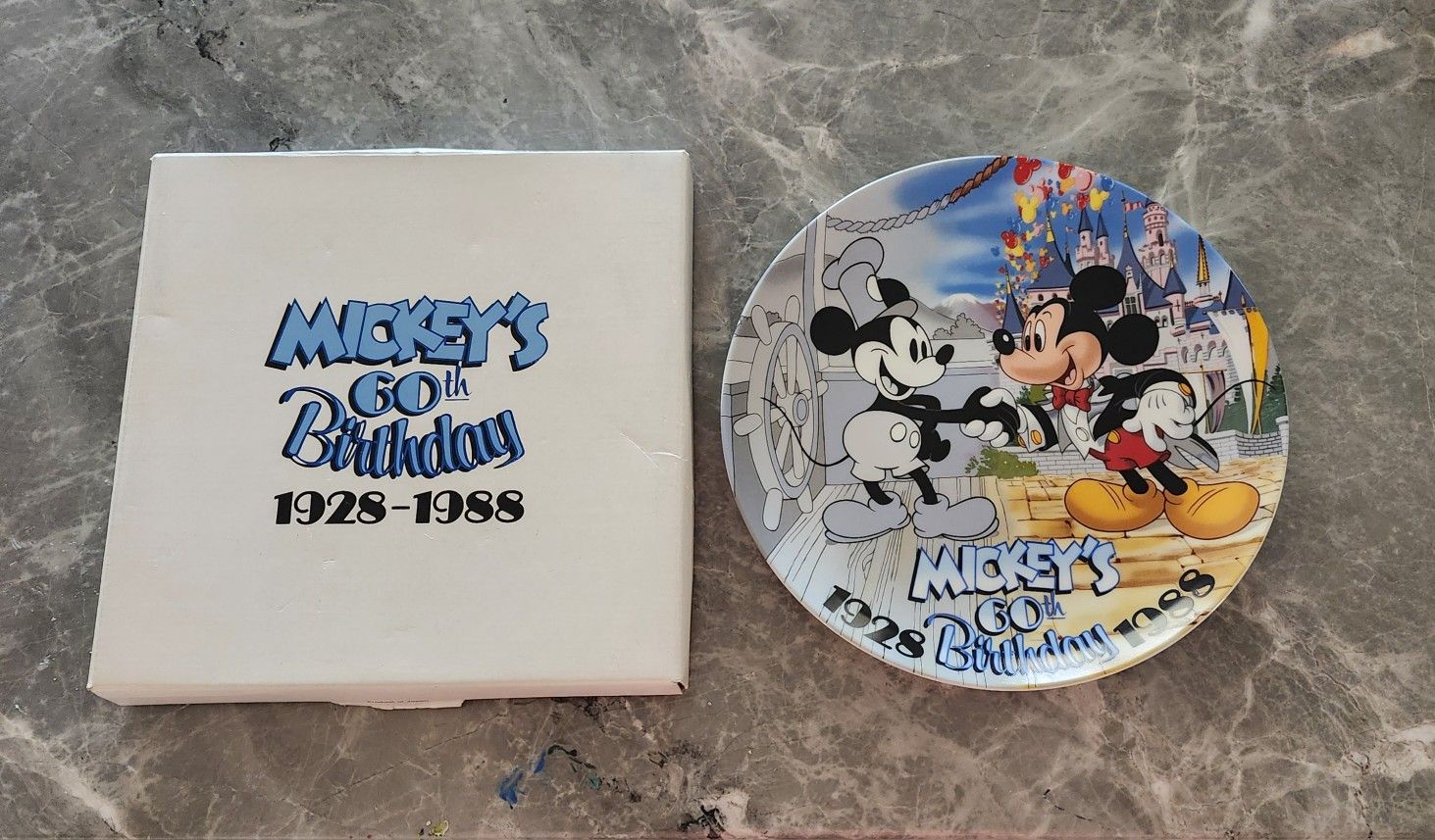 Disney Decorative Collectible Plate Mickey's 60th Birthday 1(contact info removed) - 9.5"