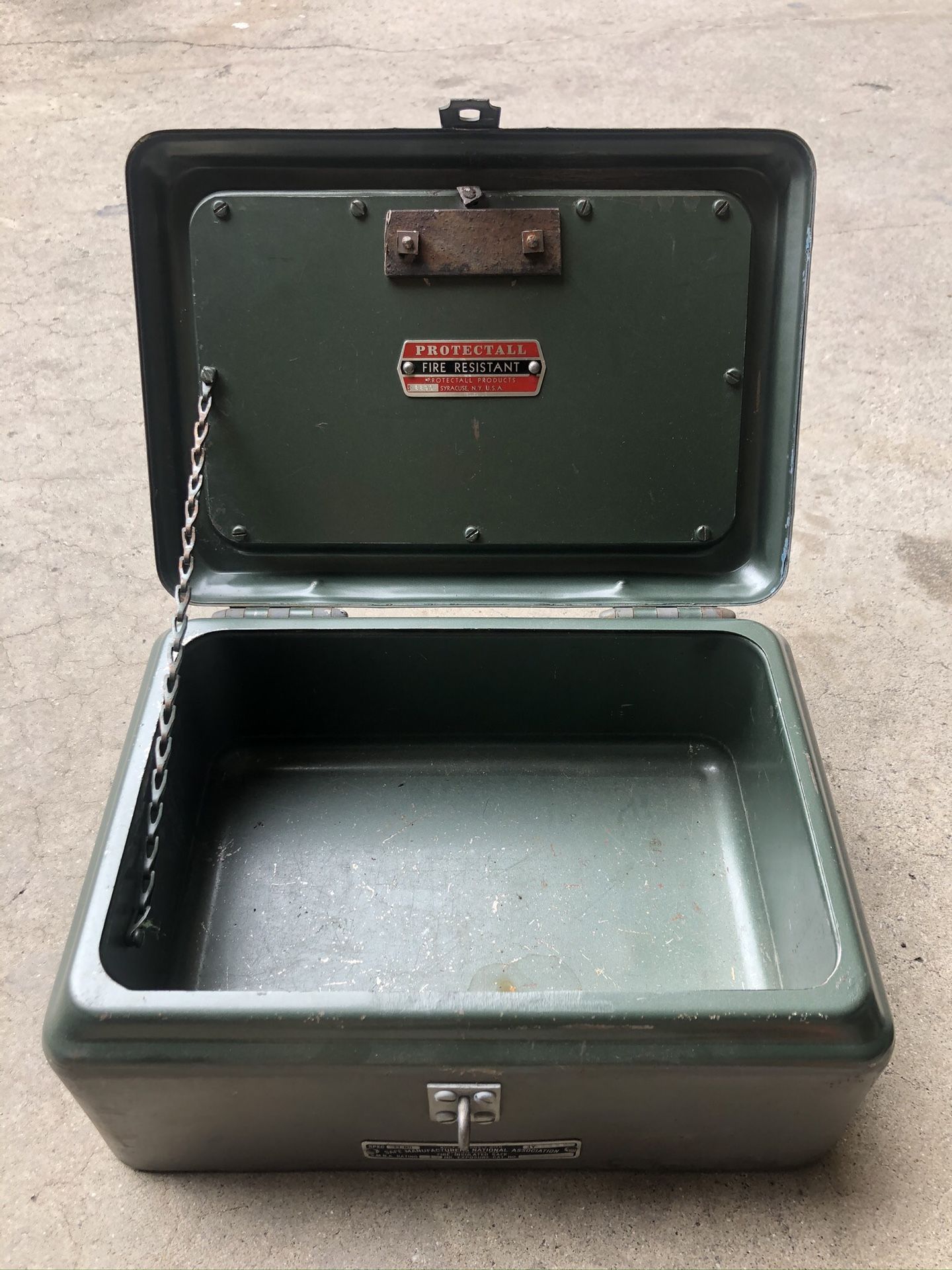 Vintage PROTECTALL fireproof security lock box safe