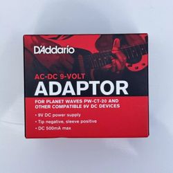 D'Addario AC-DC 9-Volt Adaptor (model PW-CT-9V)