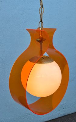Rare vintage acrylic swag lamp