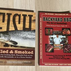2 Grill Books: Backyard Bbq Smokology & Fish Grilled & Smoked 150 recipes cooking a variety of fish