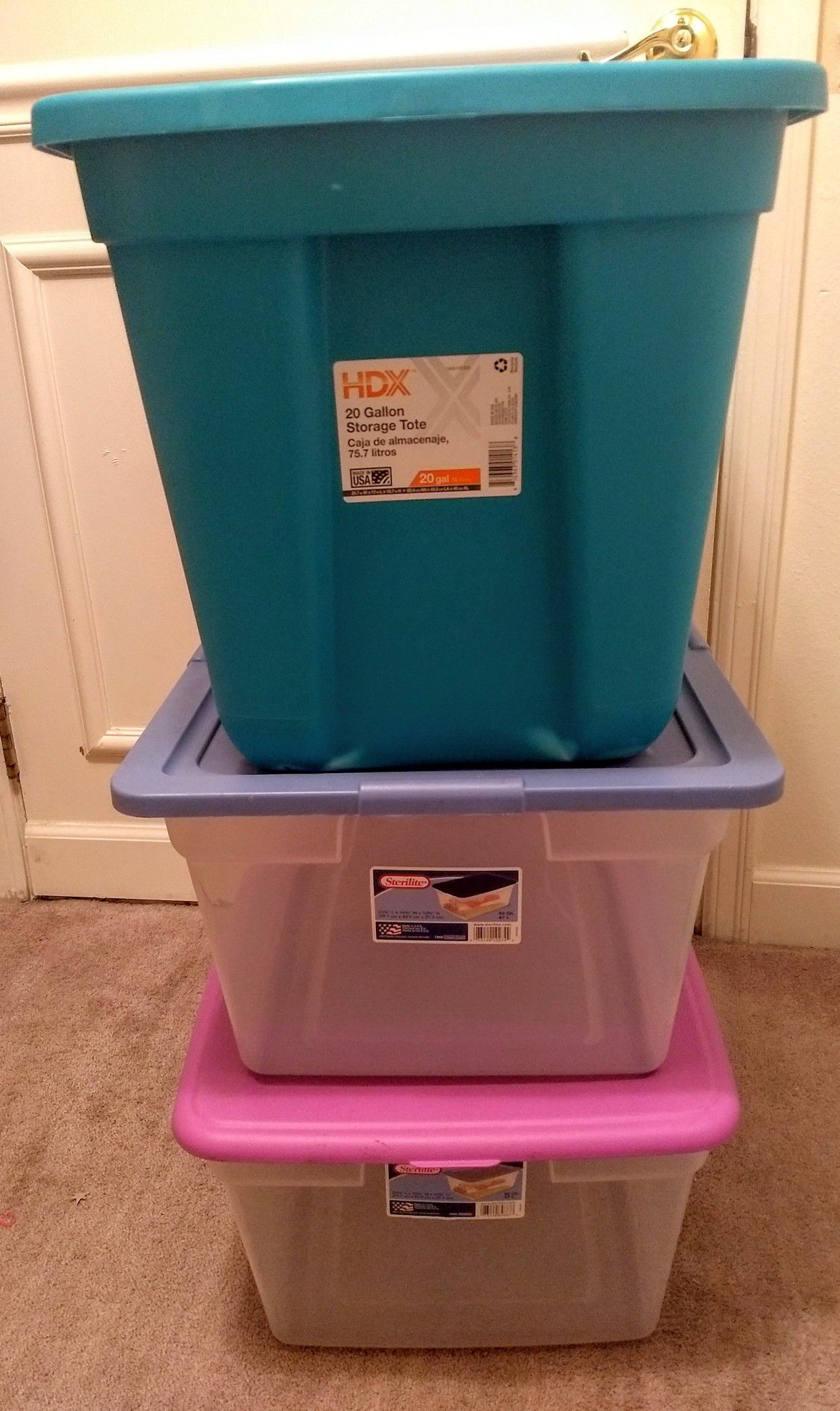 3 x STORAGE CONTAINERS / TOTES