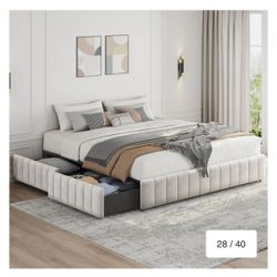 King Sized Upholstered Bed Frame 