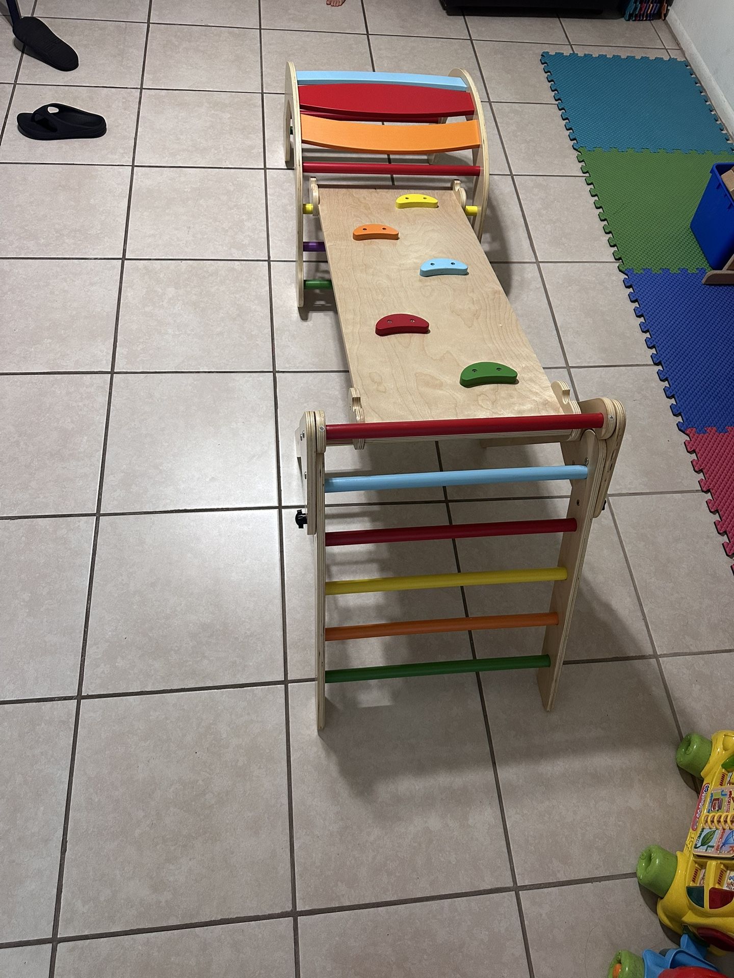 Juego de triángulos, juguete plegable de escalada de madera para niños pequeños de 1.8 a 7 años, regalos de escalador Montessori, gimn