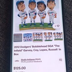 2012 Dodgers Bobblehead SGH The Infield Garvey Cey  Lopes Russell  En Buenas Condiciones 