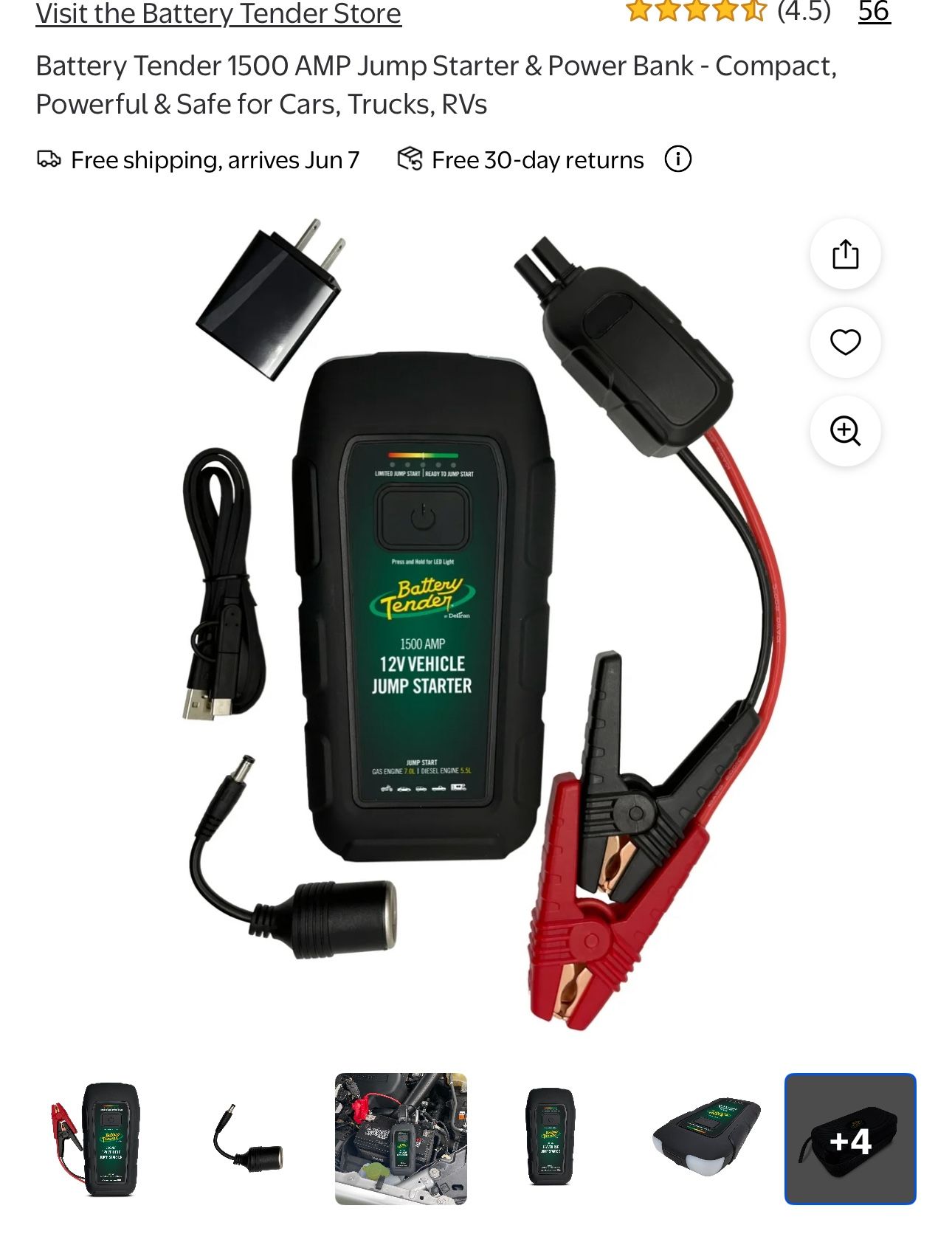 Battery Tender 30-2020-WH 1500 Amp Portable Power Bank and Lithium Jump Starter