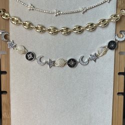 100% stainless steel fine glued necklaces,