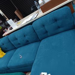 *New Year Sale Event*---Biscayne Vibrant Fabric Sectional Sofa W/Ottoman---2 Available Colors---Delivery And Financing👌