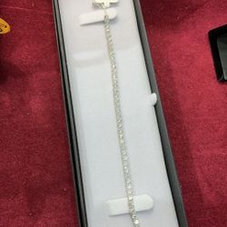 Silver Baby Bracelet With Cubic Zirconia Stones