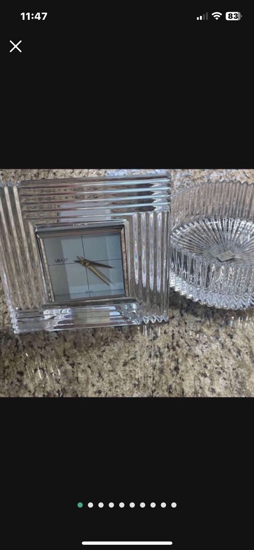 Mikasa Checkmate Vintage Clock Mikasa Chrystal Bowl