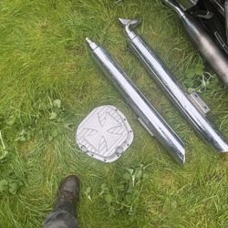 Triumph stainless steel Snap On Chrome Tailpipes 