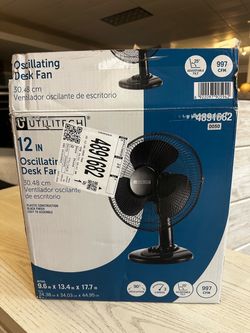 Utilitech 12” Oscillating Desk Fan – 3 Speed – Open Box
