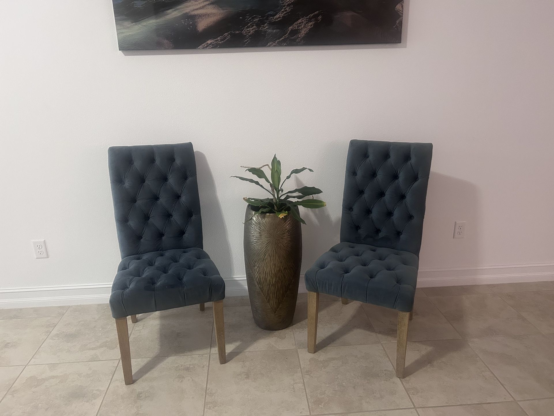 Set Of 2 Tufted Dining Room Chairs
