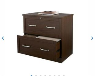 Realspace Premium 30"W Lateral 2-Drawer File Cabinet, Mocha