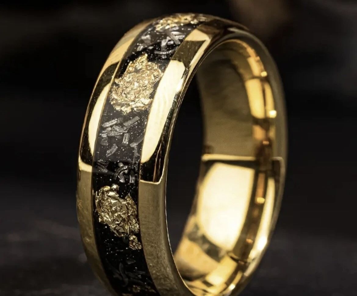 Stainless Steel Gold Ring Size 7, 8, 9, 10, 11, 12, Or 13 Available