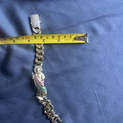 14K GOLD DIAMOND AND GEMSTONES ST. JUDE  Cuban 