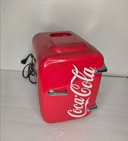 Coca-Cola Red Mini Fridge Portable Cooler Retro Style Dorm Office Desk