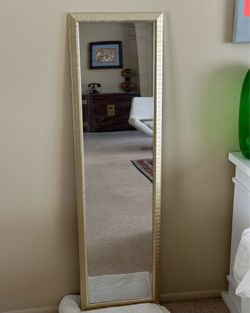 Tall Mirror in Light Gold Frame Horizontal or Vertical