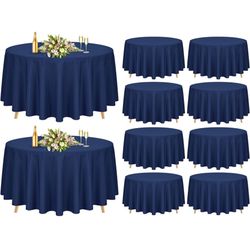 12 Round Blue Navy Tablecloth