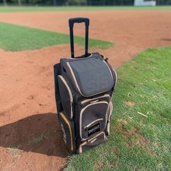 Smash It Sports SIS Smash Ops Guerrilla Rolling Bat Bag Baseball Softball Gray All Zippers Work Great 20x15x38in