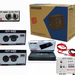 New Bass Package Deal Kicker L7s 10” With Midrange Speakers And Tweeters Installed