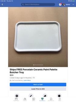 Porcelain Ceramic Paint Palette Butcher Tray Watercolor for Sale in