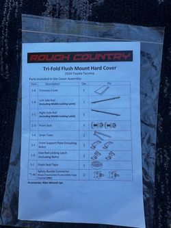 2024+ Toyota Tacoma Rough Country Tri-Fold Hard Cover