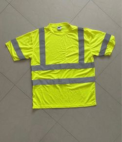 High-Visibility Safety T-Shirt - Neon Yellow with Reflective Stripes