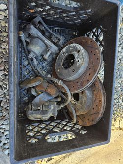 240sx Front Calipers And 4 Lug Drilled And Slotted Roters 