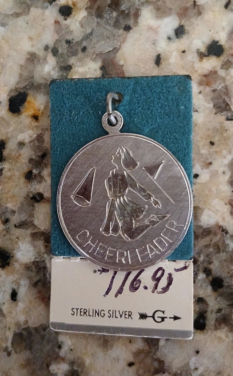 Vintage Silver CHEERLEADER Pendant Charm