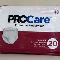 $10 OBO PROCare Protective Underwear, Medium (20 Count) — New & Sealed