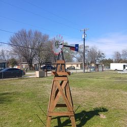 8 foot wooden decorative windmill