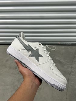Bapestas white and gray shoes