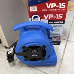 B-Air — 1/8 HP Air Mover Carpet Dryer Floor Blower Fan for Home Use in Blue