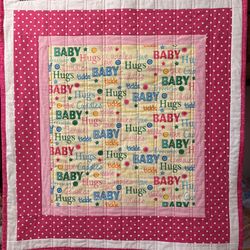 Baby Girl Quilt w/Burp Cloth