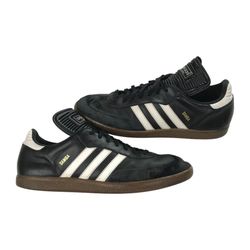 VINTAGE ADIDAS SAMBA SNEAKERS 11.5 MENS BLACK 2005 RELEASE LEATHER SHOES SOCCER FUTBOL