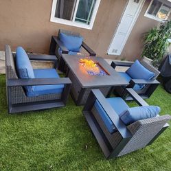 Modern Fire Pit Patio Set/ Outdoor Furniture/ Conversation Set 