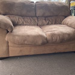 Brown Suede Couch