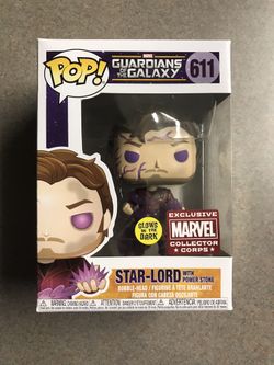 Funko Pop! Marvel Guardians of the Galaxy Star-Lord with Power Stone (Glow)  Marvel Collectors Corp Figure #611