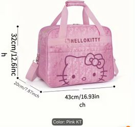 Large Hello Kitty embossed  duffel travel gym bag