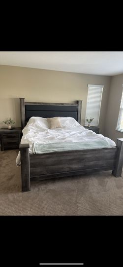 King bed Frame Gray 