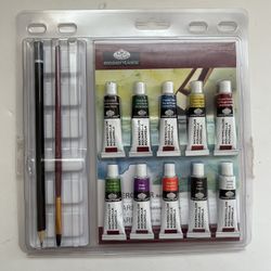 Essentials WATERCOLOR PAINT SET 14 Pc 10 Paints 1 Brushes Pencil Paper