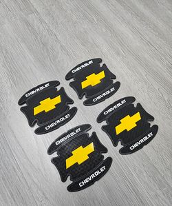 BRAND NEW UNIVERSAL 4PCS CHEVROLET RUBBER ANTI-SCRATCH DOOR HANDLE BOWL PROTECTOR