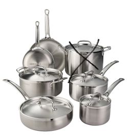 Tramontina 12-piece Tri-Ply Clad Stainless Steel Cookware Set=A9-528