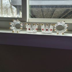Crown Glass Candle Holders