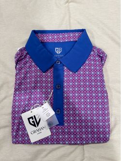 NWT Tattoo Golf Sugar Skull Pattern Polo Shirt - Size Medium