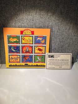 Disney Lion King Uganda Postage Stamp Sheet with COA