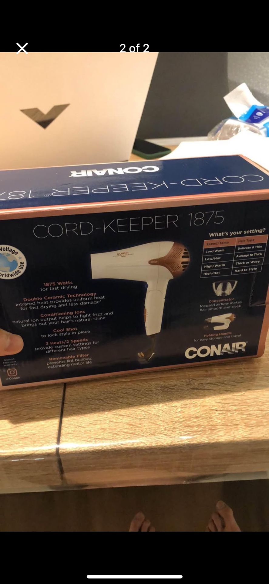Conair 1857 Watt cord Keeper hair Dry