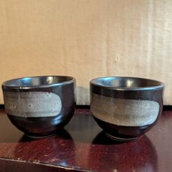 2 Little Black Tea Cups 